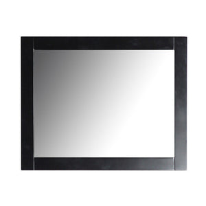 Bellaterra 30 in. Rectangle Wood Frame Mirror in Matte Black Finish 808185-M-30, Front