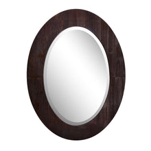 Load image into Gallery viewer, Bellaterra 24 in. Oval Wood Grain Frame Mirror in Teak Finish 808204-M, Front