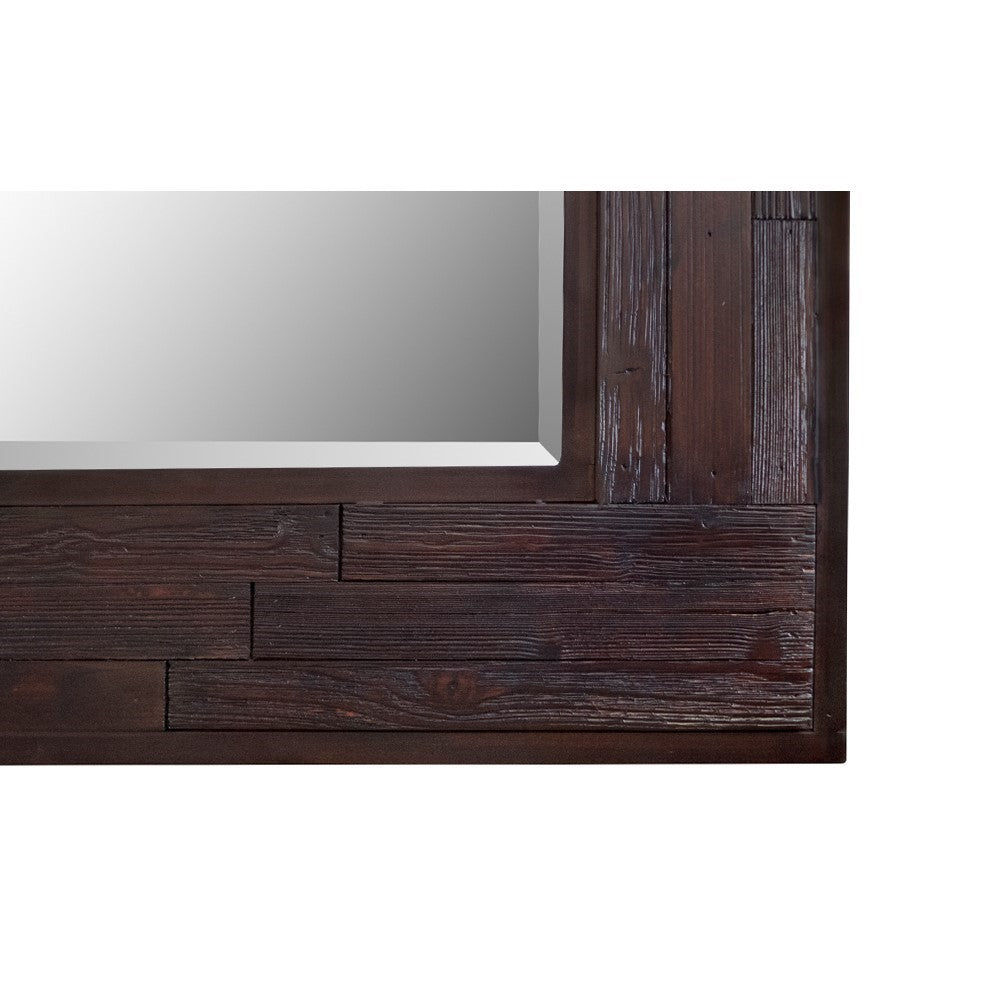 Bellaterra 29 in. Rectangle Wood Frame Mirror 808208-M, Frame Corner