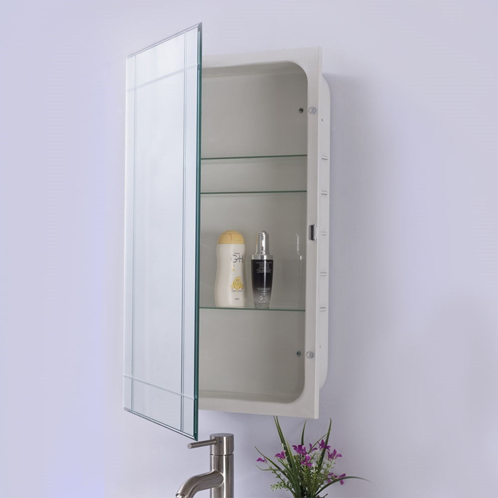 Bellaterra 16 in Mirrored Medicine Cabinet 808283-MC, Open