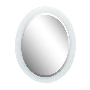 Bellaterra 23 in. Oval Frosted Frame Mirror 808301-M, Front