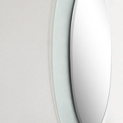 Bellaterra 23 in. Oval Frosted Frame Mirror 808301-M, Sideview