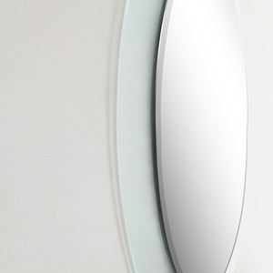 Bellaterra 23 in. Oval Frosted Frame Mirror 808301-M, Sideview