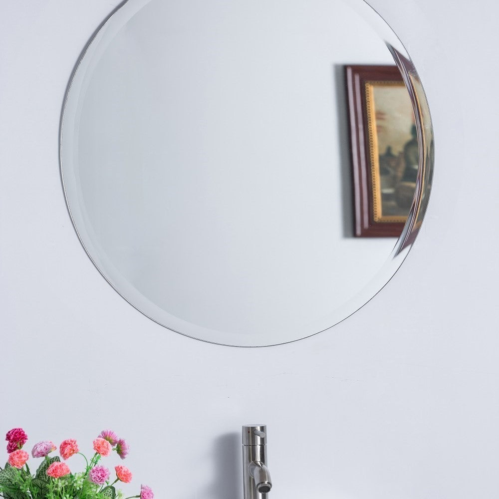 Bellaterra 22 in. Round Frameless Mirror 808312A-M, Front