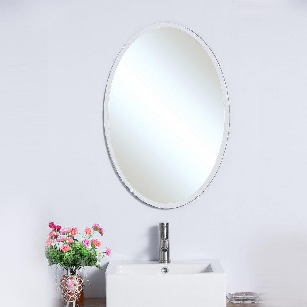 Bellaterra 21 in Oval Frameless Mirror 808313-M, Front