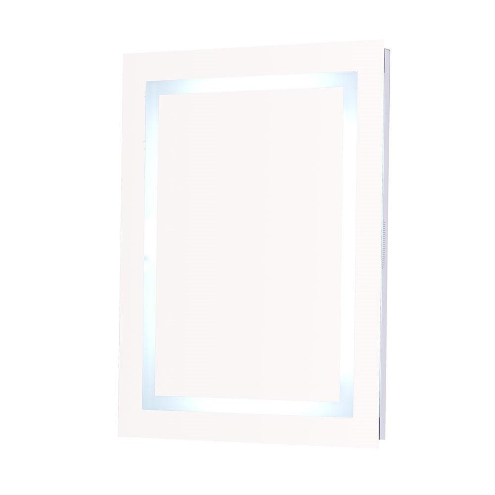 Bellaterra 24 in. Rectangular LED Bordered Illuminated Mirror with Bluetooth Speakers 808454-M-24, Front