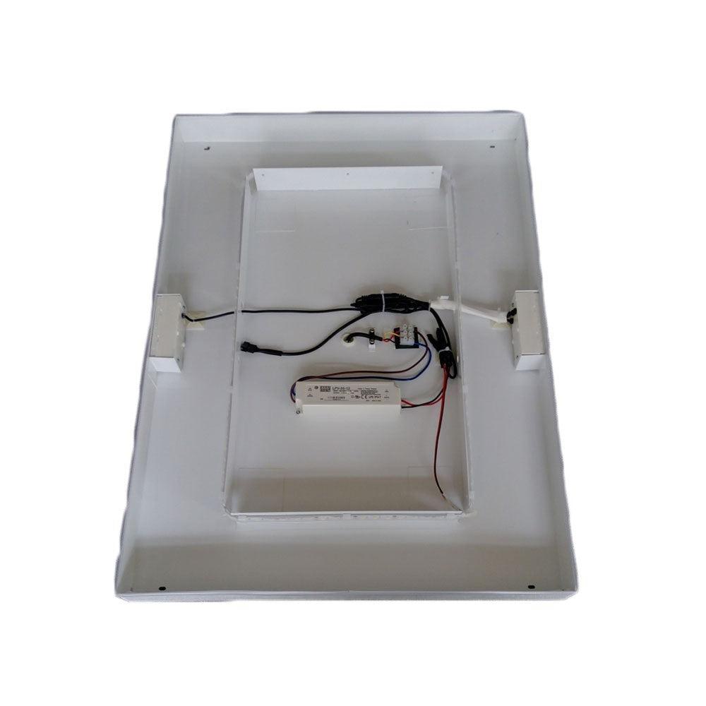 Bellaterra 24 in. Rectangular LED Bordered Illuminated Mirror with Bluetooth Speakers 808485-M-24, Backside