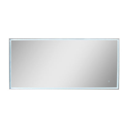 Bellaterra 59 in. Rectangular LED Illuminated Mirror 808809-M, Front