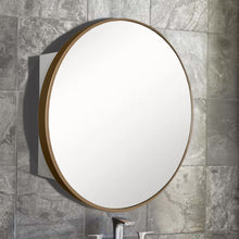 Load image into Gallery viewer, Bellaterra 26 in Round Metal Frame Medicine Cabinet in Brushed Gold 8820-MC-GD, Front
