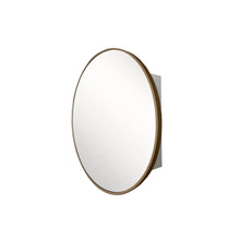 Load image into Gallery viewer, Bellaterra 26 in Round Metal Frame Medicine Cabinet in Brushed Gold 8820-MC-GD, Sideview