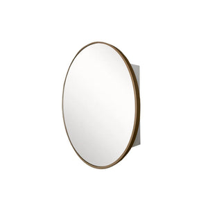 Bellaterra 26 in Round Metal Frame Medicine Cabinet in Brushed Gold 8820-MC-GD, Sideview