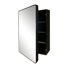 Load image into Gallery viewer, Bellaterra 28 in Rectangular Metal Frame Mirror with Medicine Cabinet in Matte Black 8821-MC-BL, Open