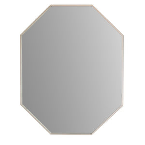 Bellaterra Octagon Metal Frame Mirror in Brushed Silver 8834-24SL, Front
