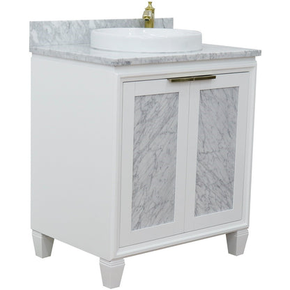 Bellaterra 31" Wood Single Vanity w/ Counter Top and Sink 400990-31-WH-WMRD