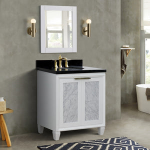 Bellaterra 31" Wood Single Vanity w/ Counter Top and Sink 400990-31-WH-BGO