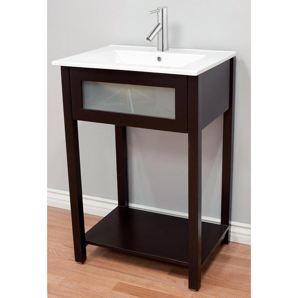 Bellaterra 24" Espresso Manufactured Wood Single Sink Vanity 9000-24-ES-SET