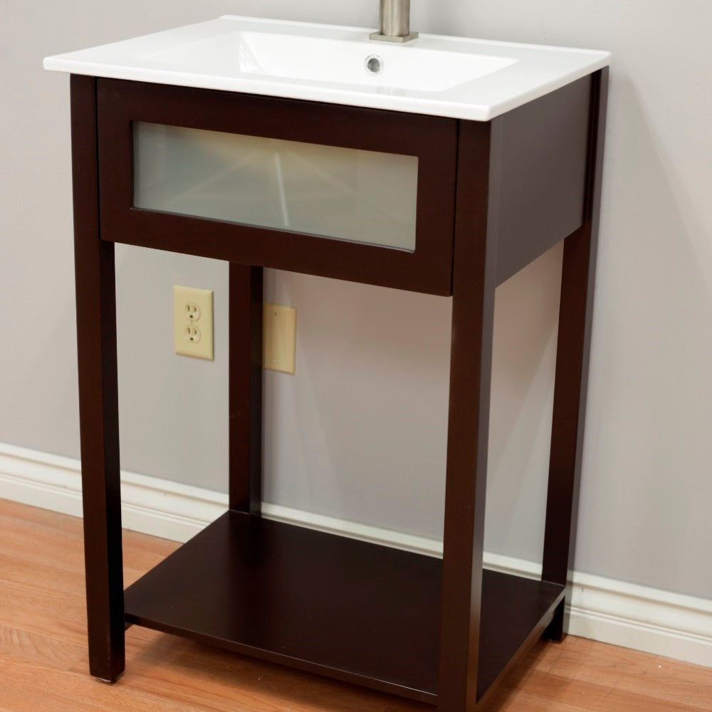 Bellaterra 24 in Single Sink Vanity-Manufactured Wood 9000-24-ES