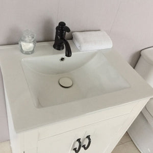 Bellaterra 9003-24-WH 24 in Single Sink Vanity-Manufactured Wood