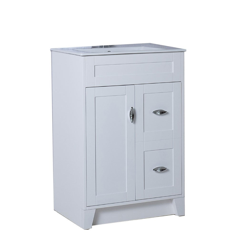 Bellaterra 24" Manufactured Wood Single Rectangular Sink Vanity 9004-24-WH (White)