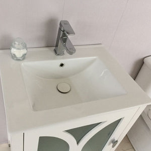 Bellaterra 9005-24-WH 24 in Single Sink Vanity-Manufactured Wood