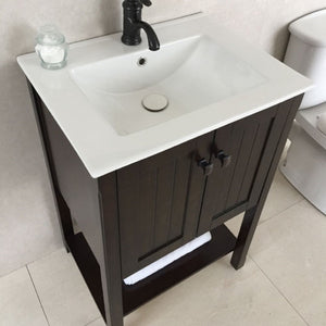 Bellaterra 9006-24-SW 24 in Single Sink Vanity-Manufactured Wood