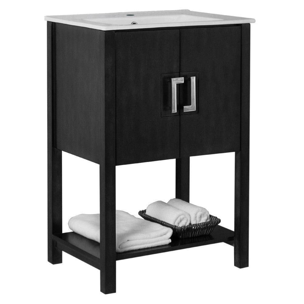 Bellaterra 9007-24-SW-WH 24 in Single Sink Vanity-Manufactured Wood