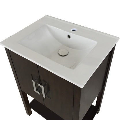 Bellaterra 24 in Single Sink Vanity-Manufactured Wood 9007-24-SW-WH