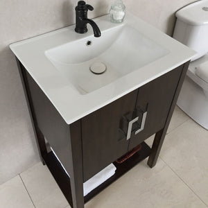 Bellaterra 24 in Single Sink Vanity-Manufactured Wood 9007-24-SW-WH