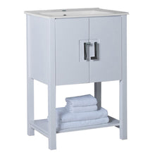 Load image into Gallery viewer, Bellaterra 9007-24-WH 24 in Single Sink Vanity-Manufactured Wood