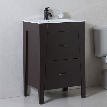 Bellaterra 9008-24-ES 24 in Single Sink Vanity-Manufactured Wood