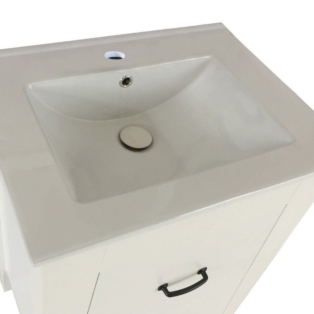 Bellaterra 24 in Single Sink Vanity-Manufactured Wood 9008-24-ES-LG-WH