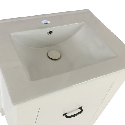 Bellaterra 24 in Single Sink Vanity-Manufactured Wood 9008-24-ES-LG-WH