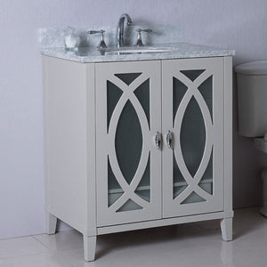 Bellaterra 30” Single Sink Vanity-Manufactured Wood, Top 9009-30-LG-WC
