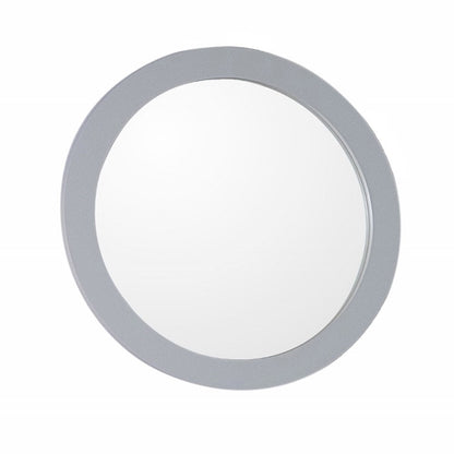 Bellaterra 22 in Round Framed Mirror - Espresso, White, Gray, Walnut Wood Finish 9900-M