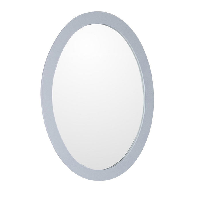 Bellaterra 22 in Oval Framed Mirror - White Wood Finish 9902-M-WH, Front
