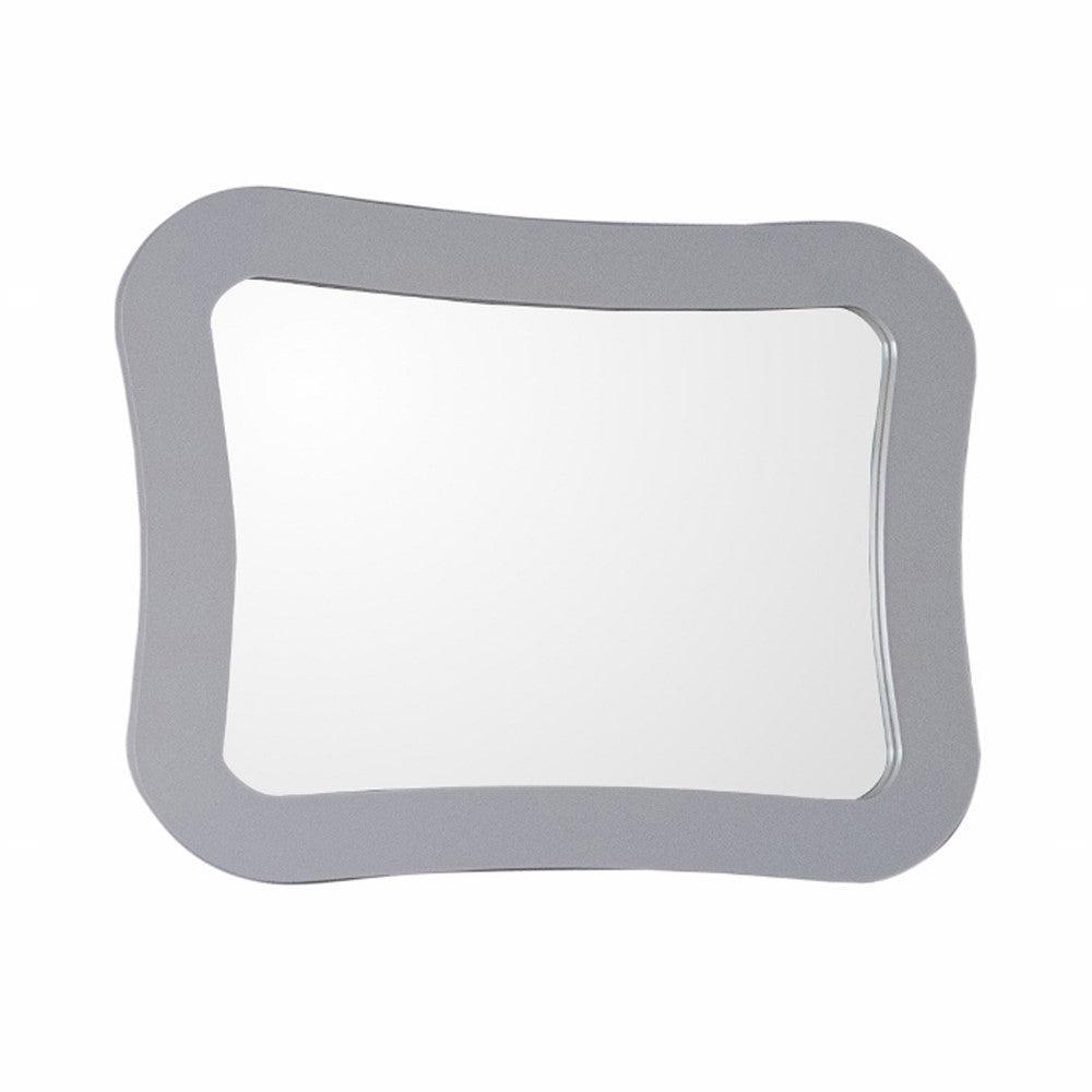 Bellaterra 28 in Wood Framed Mirror - Light Gray Finish 9903-M-LG