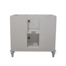 Load image into Gallery viewer, 37 in. Single Sink Vanity in White with Engineered Quartz Top, Matte Black Hardware, back