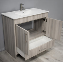 Load image into Gallery viewer, Volpa USA Pacific 36&quot; Ash Grey Bath Vanity  Angle Open MTD-3136WG-14