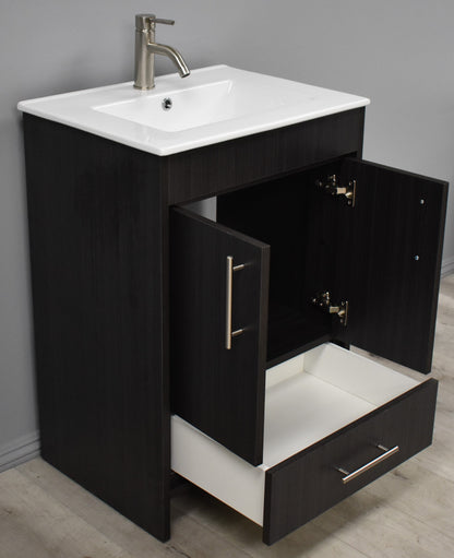 Volpa USA Pacific 24" Modern Black Ash Bathroom Vanity MTD-3124BA-14  AO