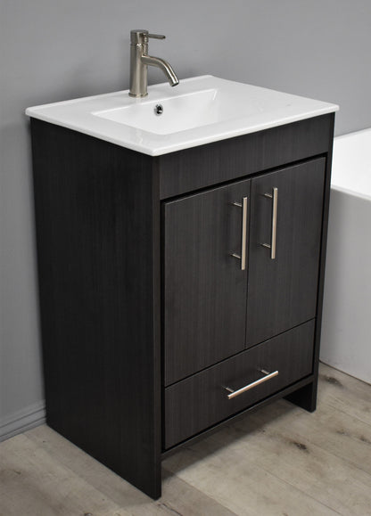 Volpa USA Pacific 24" Modern Black Ash Bathroom Vanity MTD-3124BA-14 AP