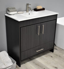 Load image into Gallery viewer, Pacific 36&quot; vanity Black Ash MTD-3136BA-14 angle staged