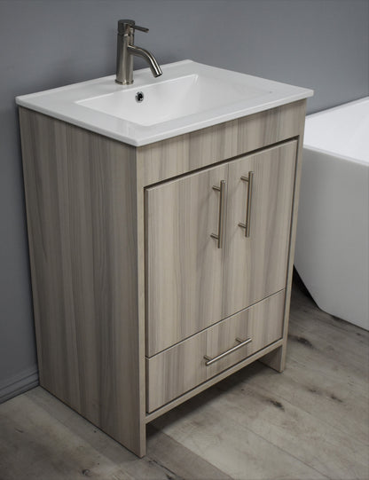 Volpa USA Pacific 24" Modern Ash Grey Bathroom Vanity MTD-3124AG-14 AP