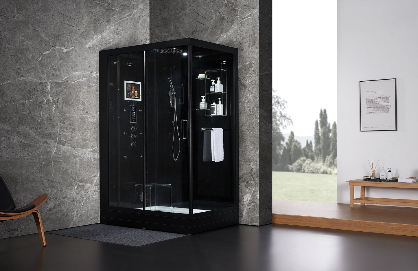 Maya Bath 211 Anzio Steam Shower, Left - Black