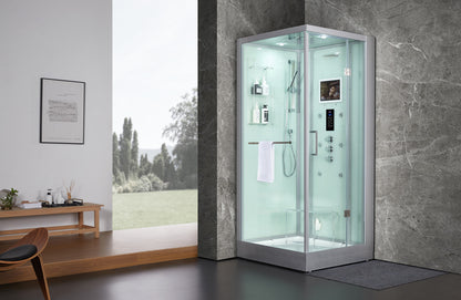 Maya Bath Arezzo Steam Shower 37" x 37- White/Black, Right/Left