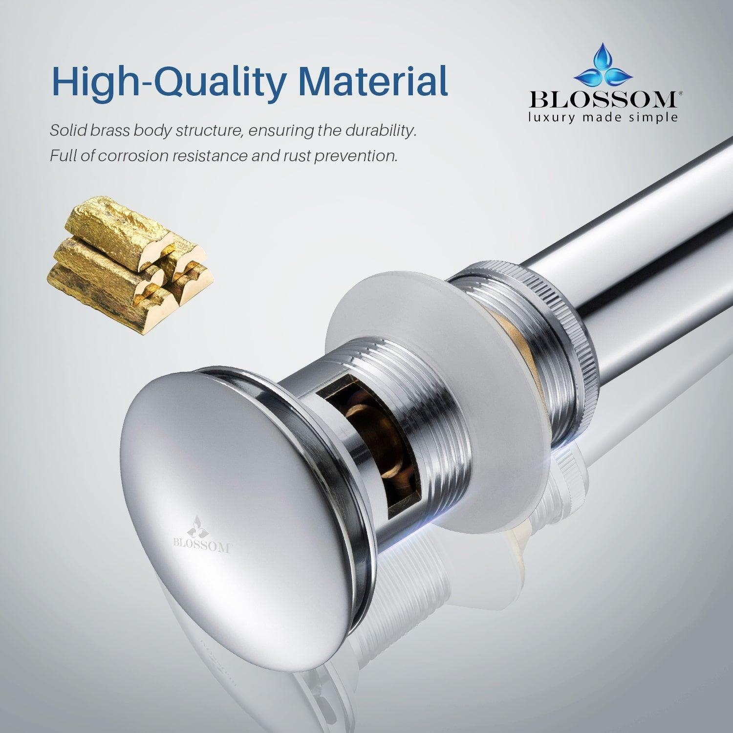 1-1/4"  Brass Pop up with Overflow BA02 001