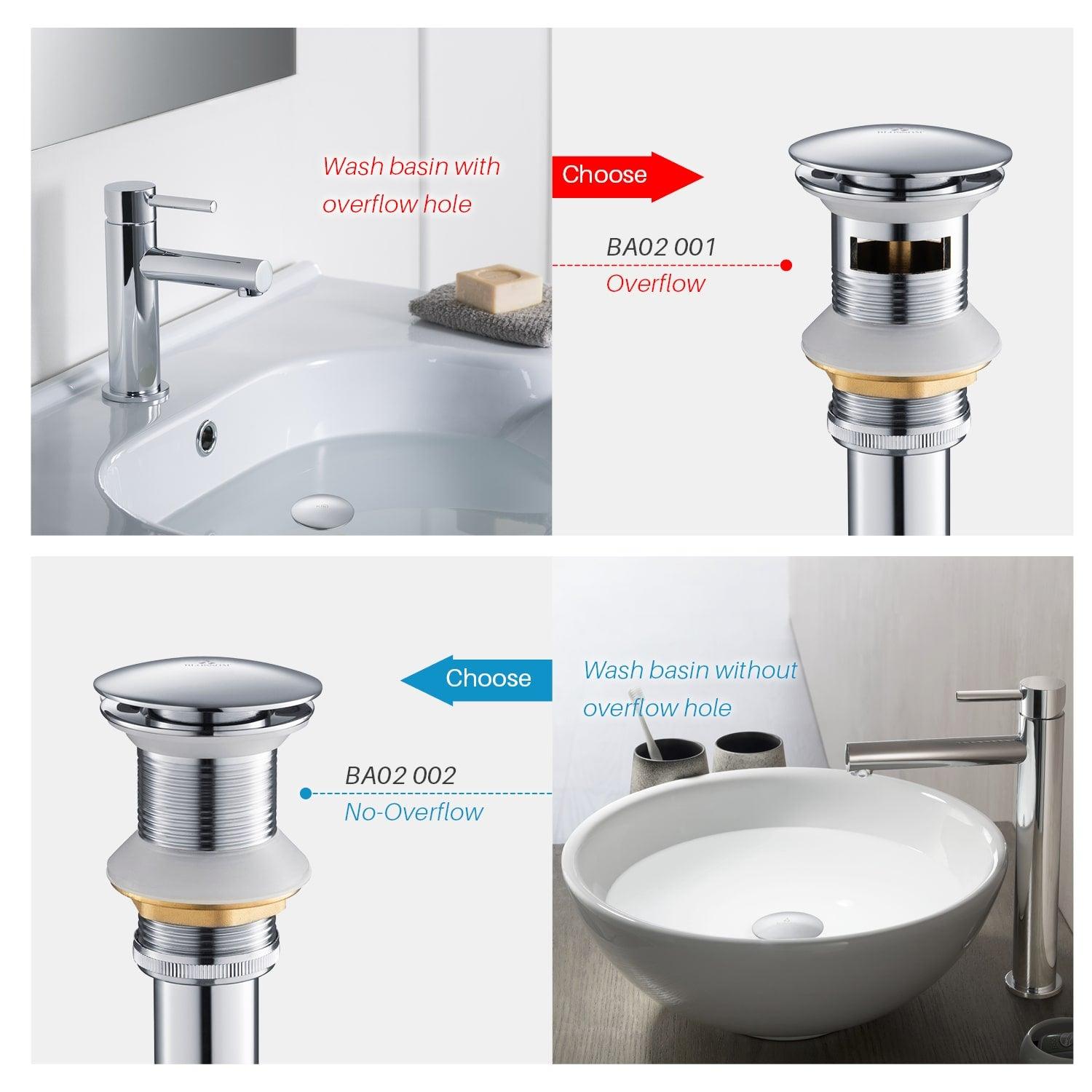 1-1/4"  Brass Pop up with Overflow BA02 001