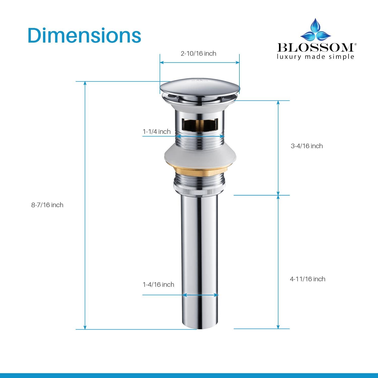 1-1/4"  Brass Pop up with Overflow BA02 001