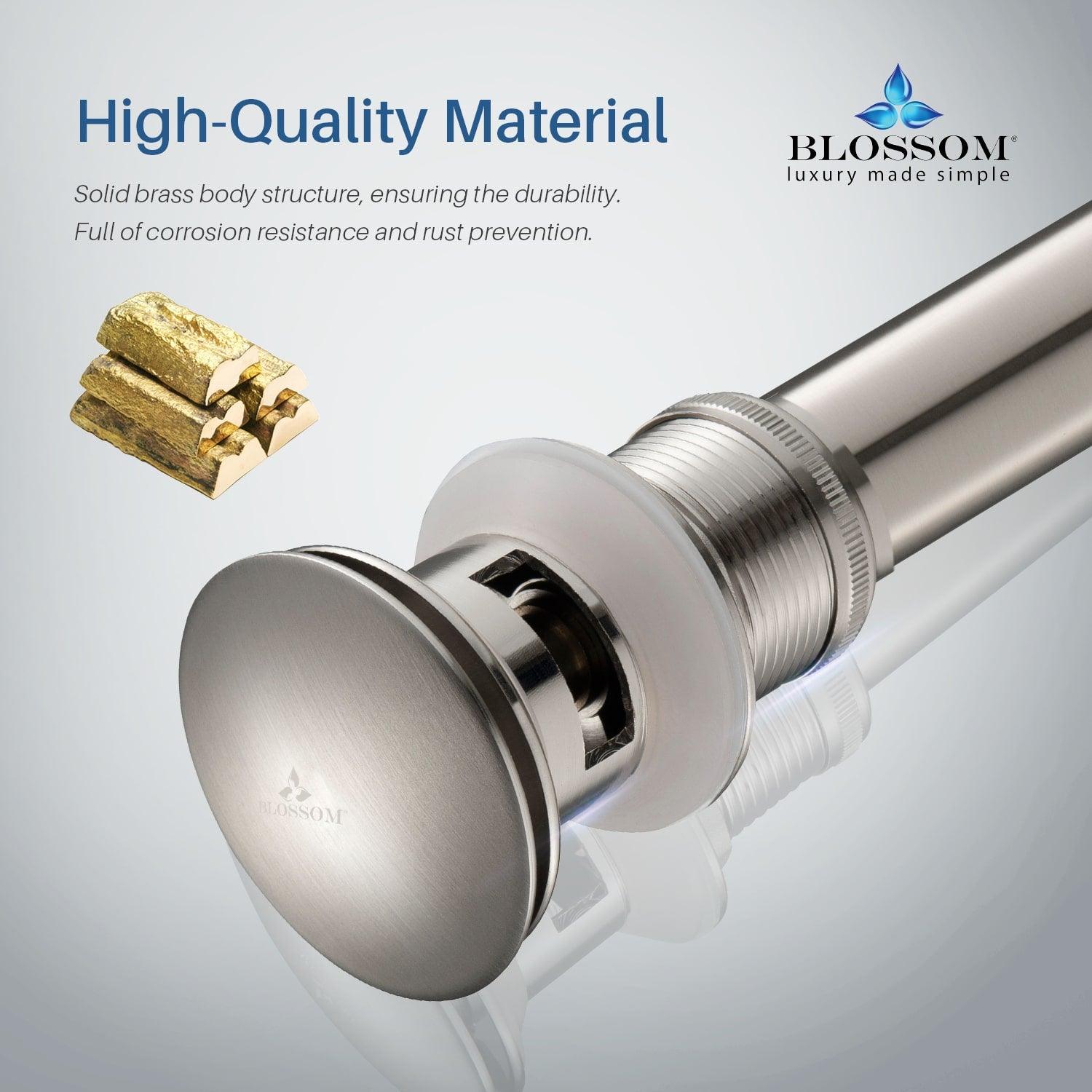 1-1/4"  Brass Pop up with Overflow BA02 001