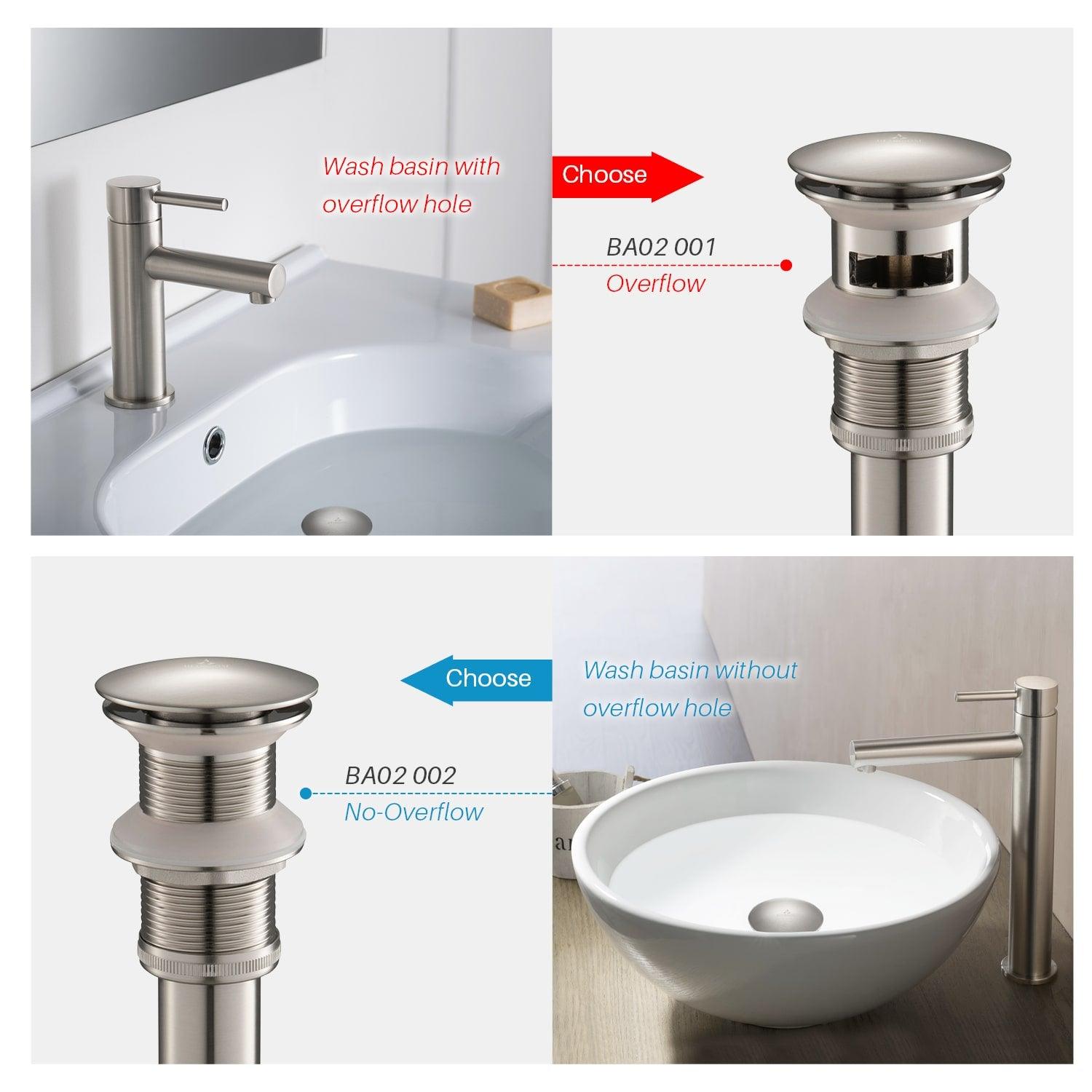 1-1/4"  Brass Pop up with Overflow BA02 001