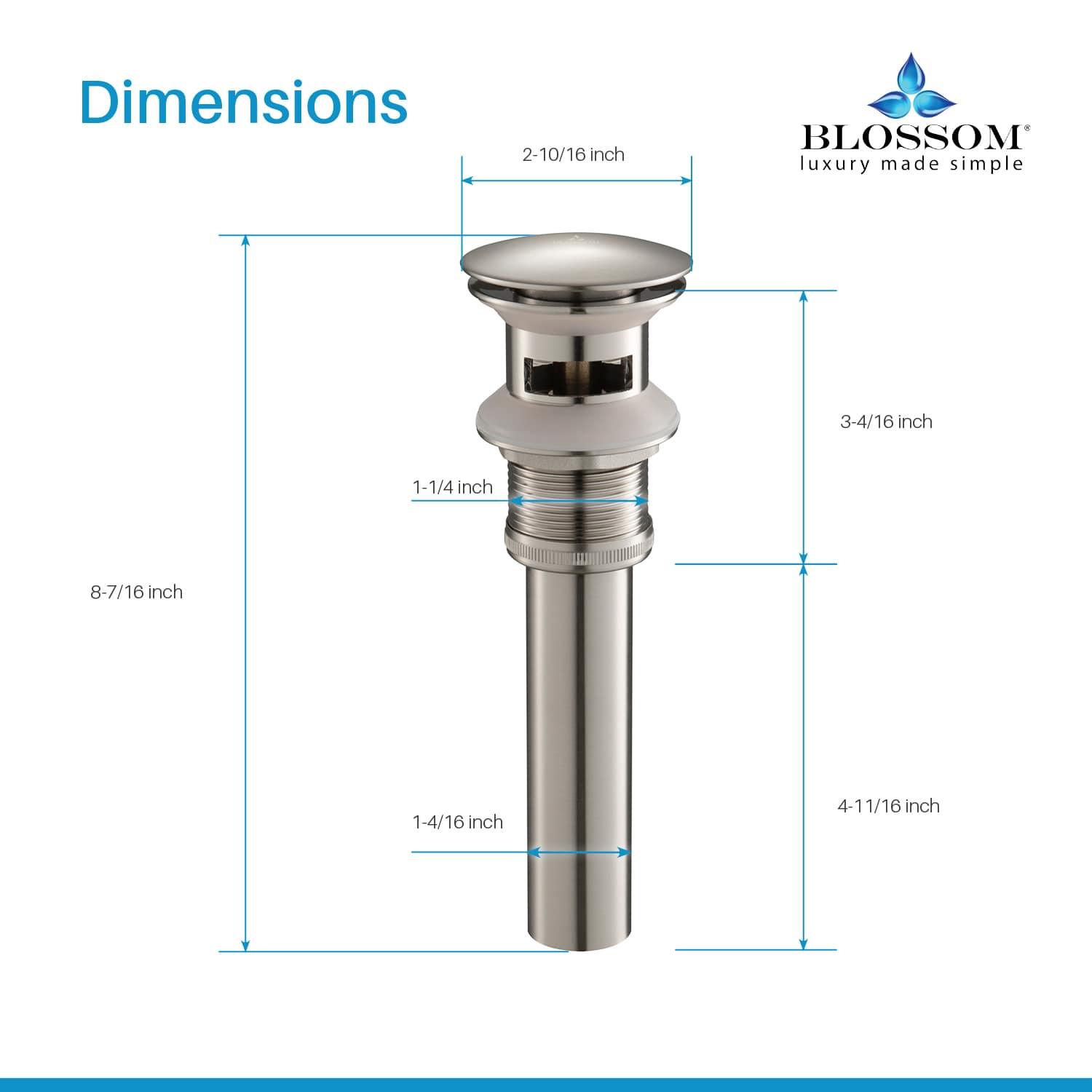 1-1/4"  Brass Pop up with Overflow BA02 001